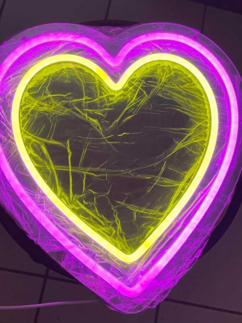 Neon LED Heart Shape Mirror - NEW in box